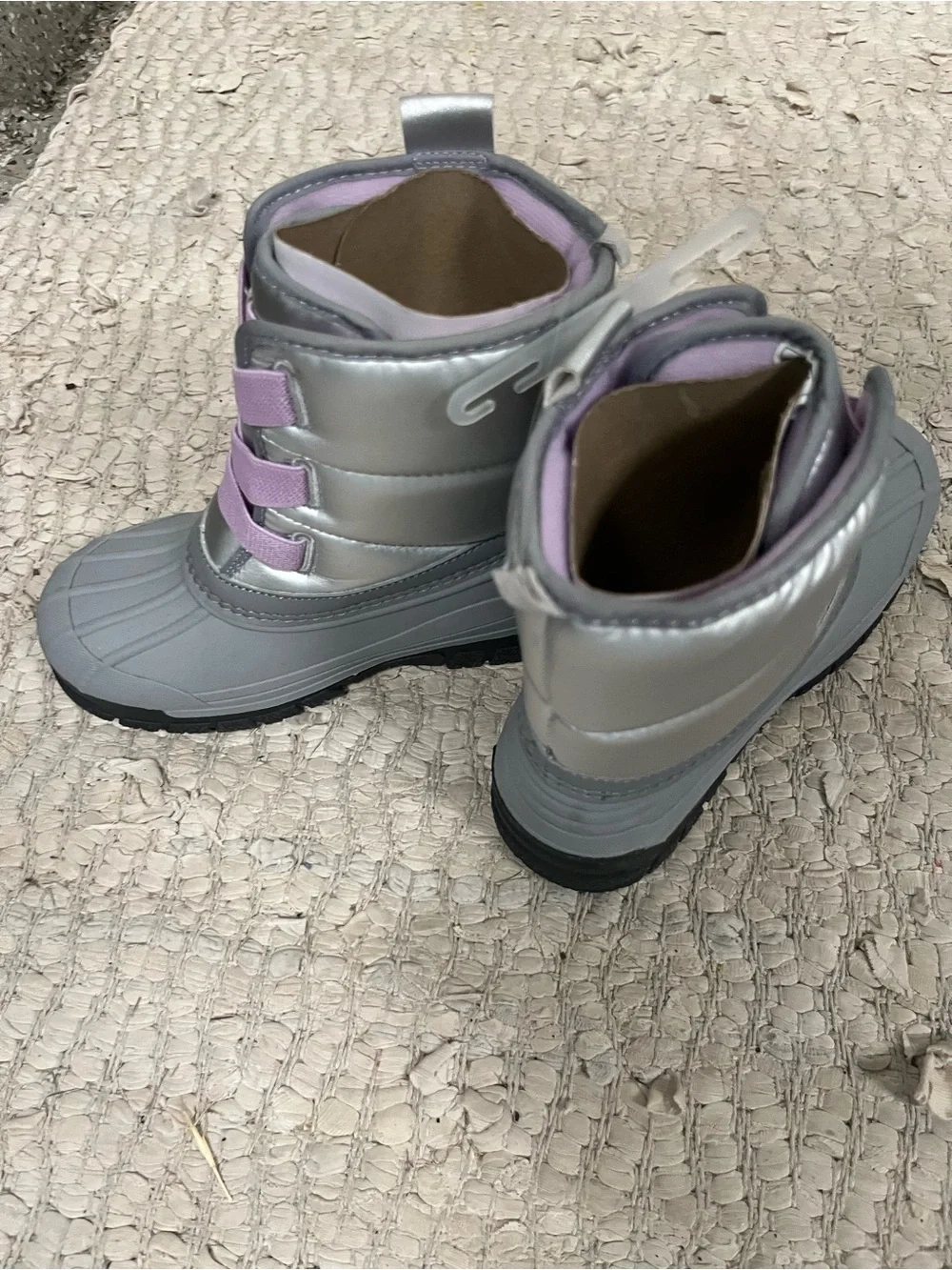 OshKosh B'gosh Gray Boots with Lavender Laces